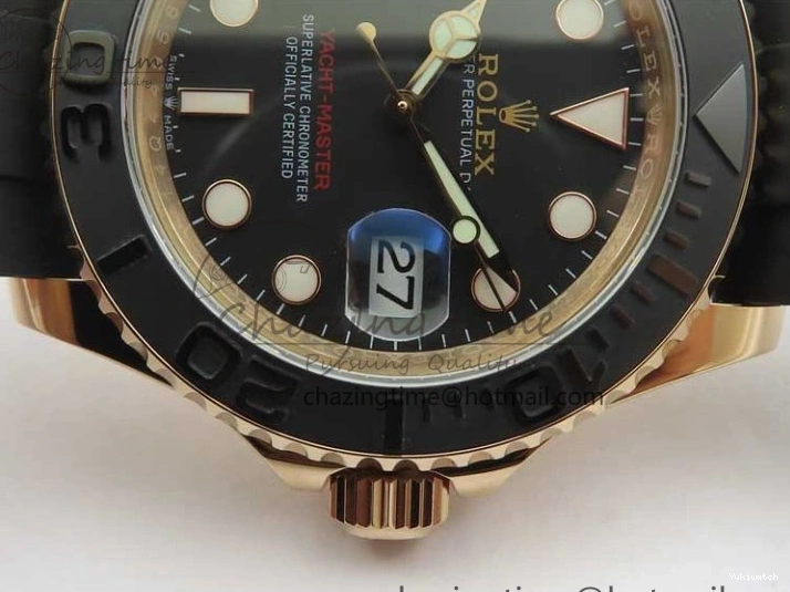 Black on 126655 Black 1:1 Bezel VS3235 Yacht-Master Edition Best Rubber Strap Ceramic RG 3EF 0415